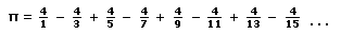 pi expressed as an infinite series