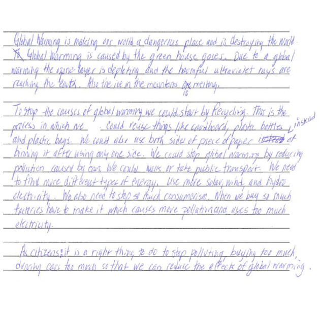 essay example english grade 7