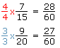 Example one: fractions with the lowest common denominator