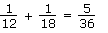 The sum expressed in reduced form