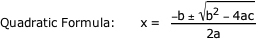 The Quadratic Formula