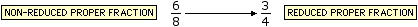 A proper fraction expressed in lowest terms