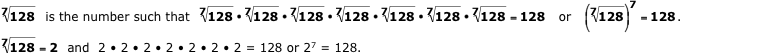 Example (seventh root) x = 128