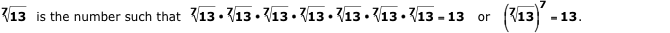 Example (seventh root) x = 13