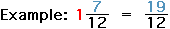 Mixed number - improper fraction example