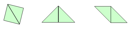Deux triangles collés ensemble de diverses maniérs maniéres