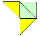 quatre triangles collés ensemble pour former un pentagone