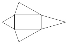 Pyramide à base 
                               	    rectangulaire (ou pentaèdre)
                               	    dissymétrique